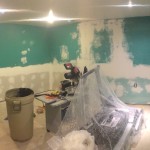 Pain Cave Remodel - Drywalled and sanded 1, green room